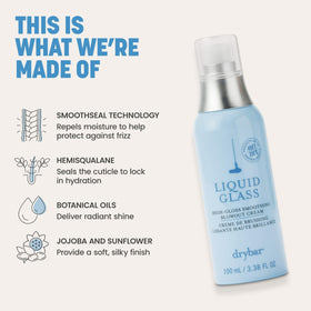 Drybar ingredients label close-up highlighting hemisqualane benefit