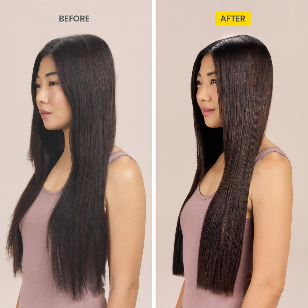 Drybar cream smoothed on a hair strand showing frizz reduction benefit