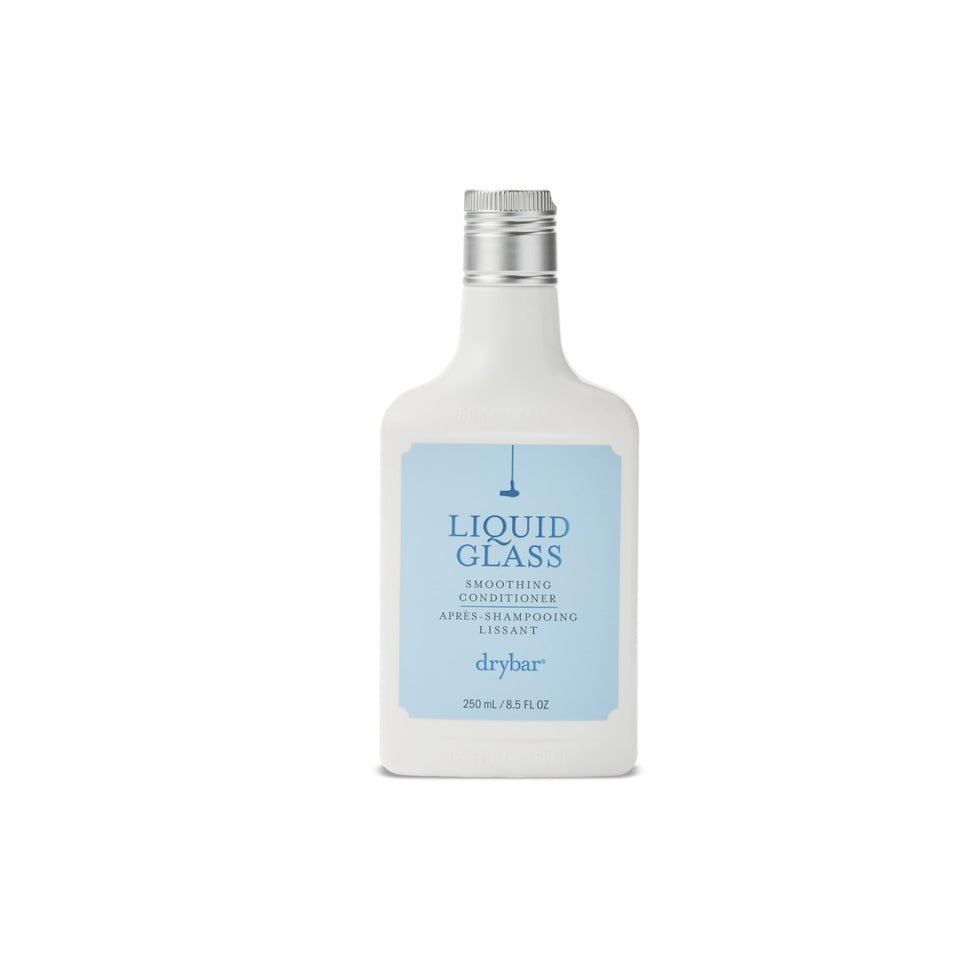 Drybar product front packaging showing sleek bottle and label benefit shine