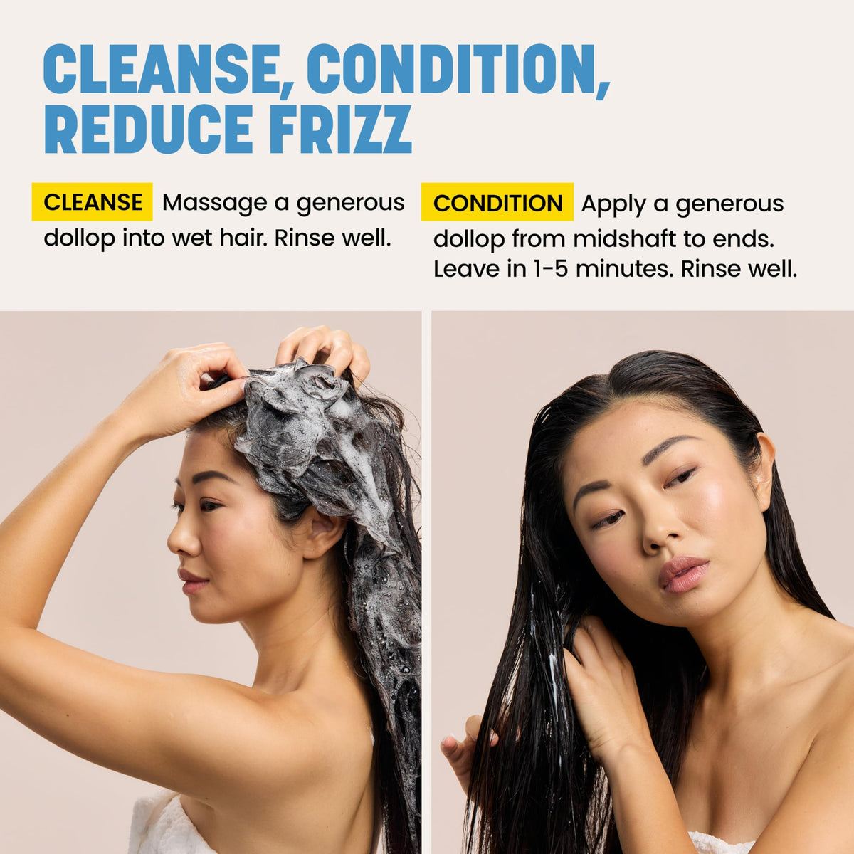 Drybar Liquid Glass used before blowout showing smoother, glossy styled hair result