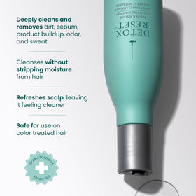 Drybar pump and cap close-up highlighting convenient dispensing and spill-proof design
