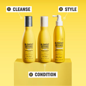 Drybar before and after blowout hair photo, illustrates smoother longer-lasting style