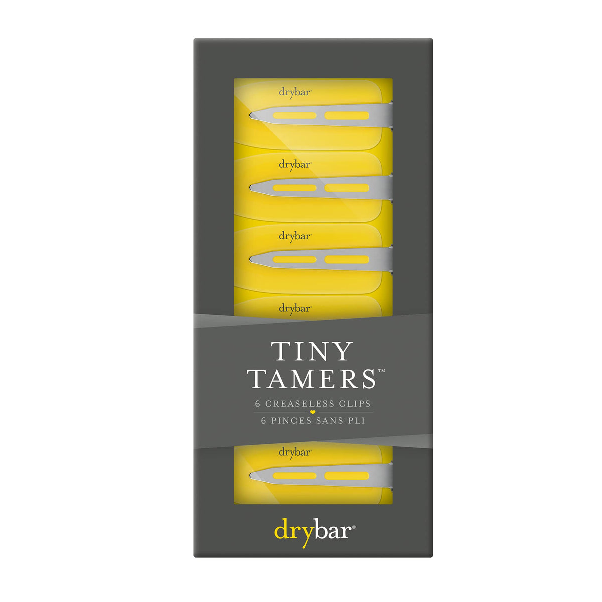 Drybar Tiny Tamers flat-profile close-up highlighting crease-free grip and gentle hold