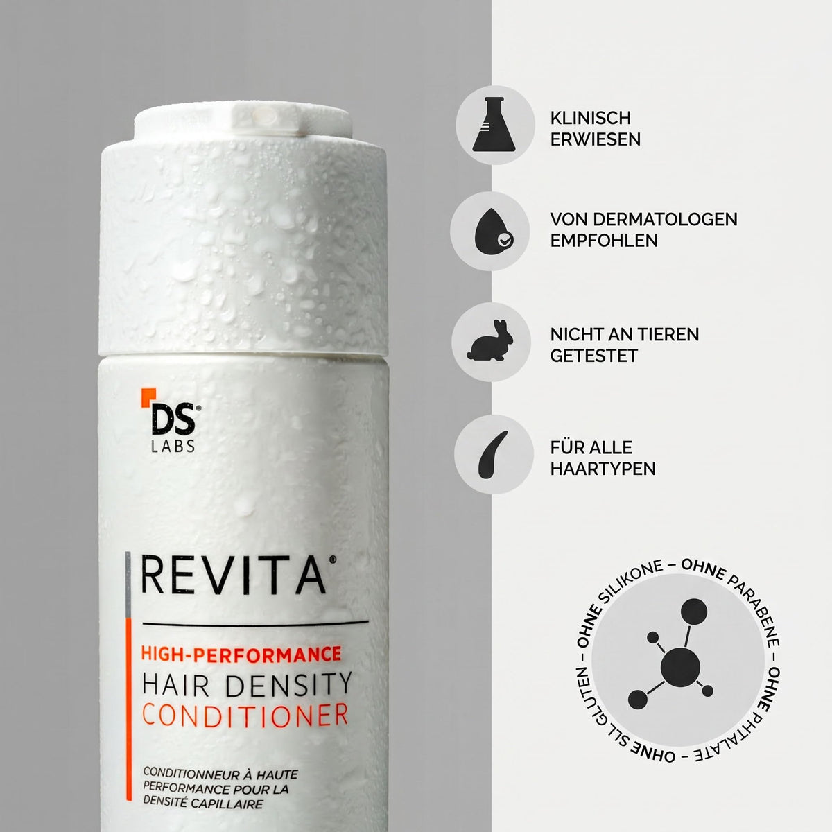 DS Laboratories color-safe badge artwork emphasizing safe-for-colored-hair benefit