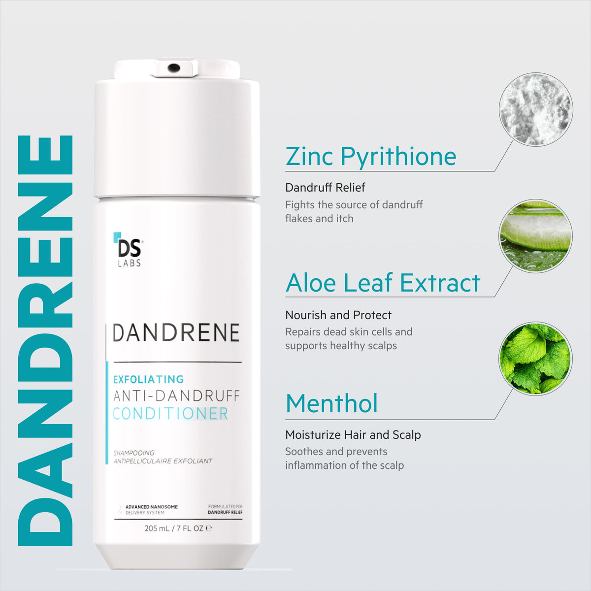 DS Laboratories applied to scalp illustrating targeted soothe and gentle coverage
