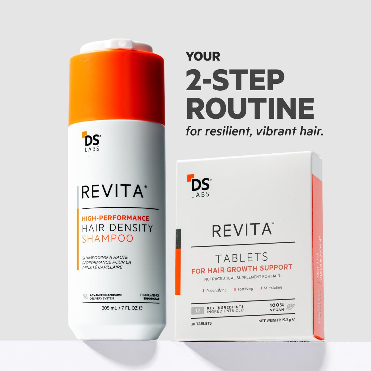 DS Laboratories Revita shampoo pump close-up highlighting easy dispensing and clean design