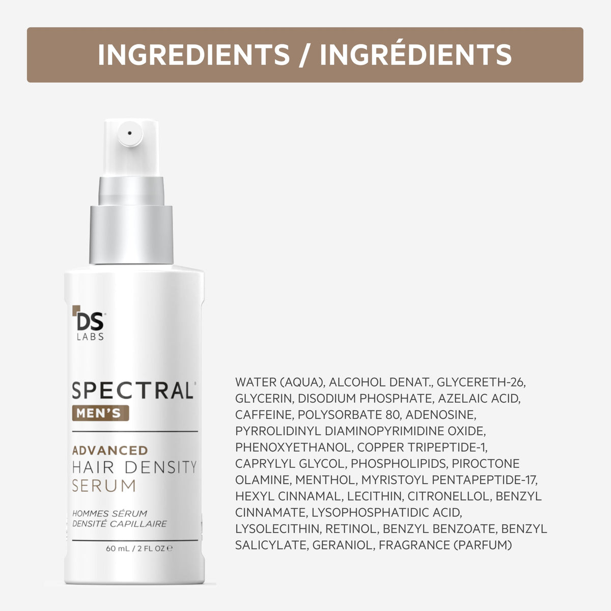 DS Laboratories styled hair before and after visual, suggests improved thickness appearance
