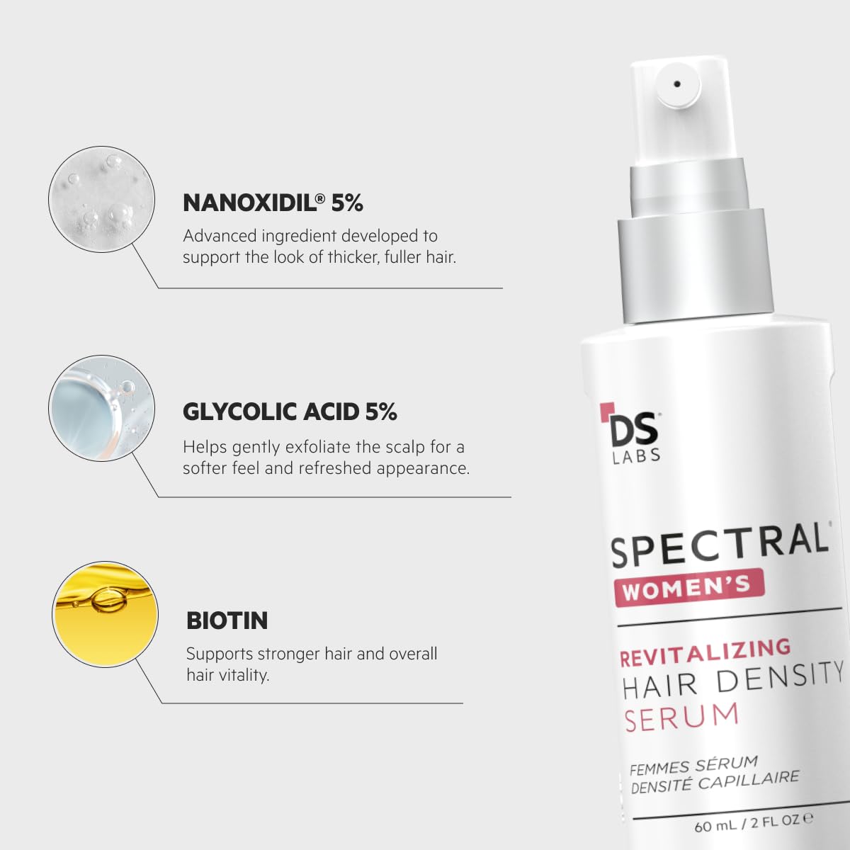 Applying DS Laboratories serum to scalp for targeted fuller hair look