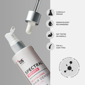 DS Laboratories styled hair before and after to illustrate fuller-looking benefit