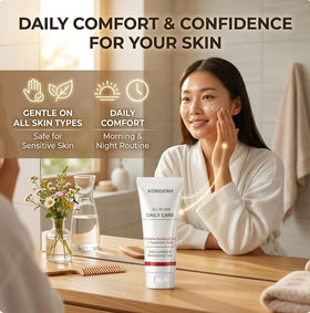 DTMIEAXN cream spread on skin demonstrating fast absorption and glow