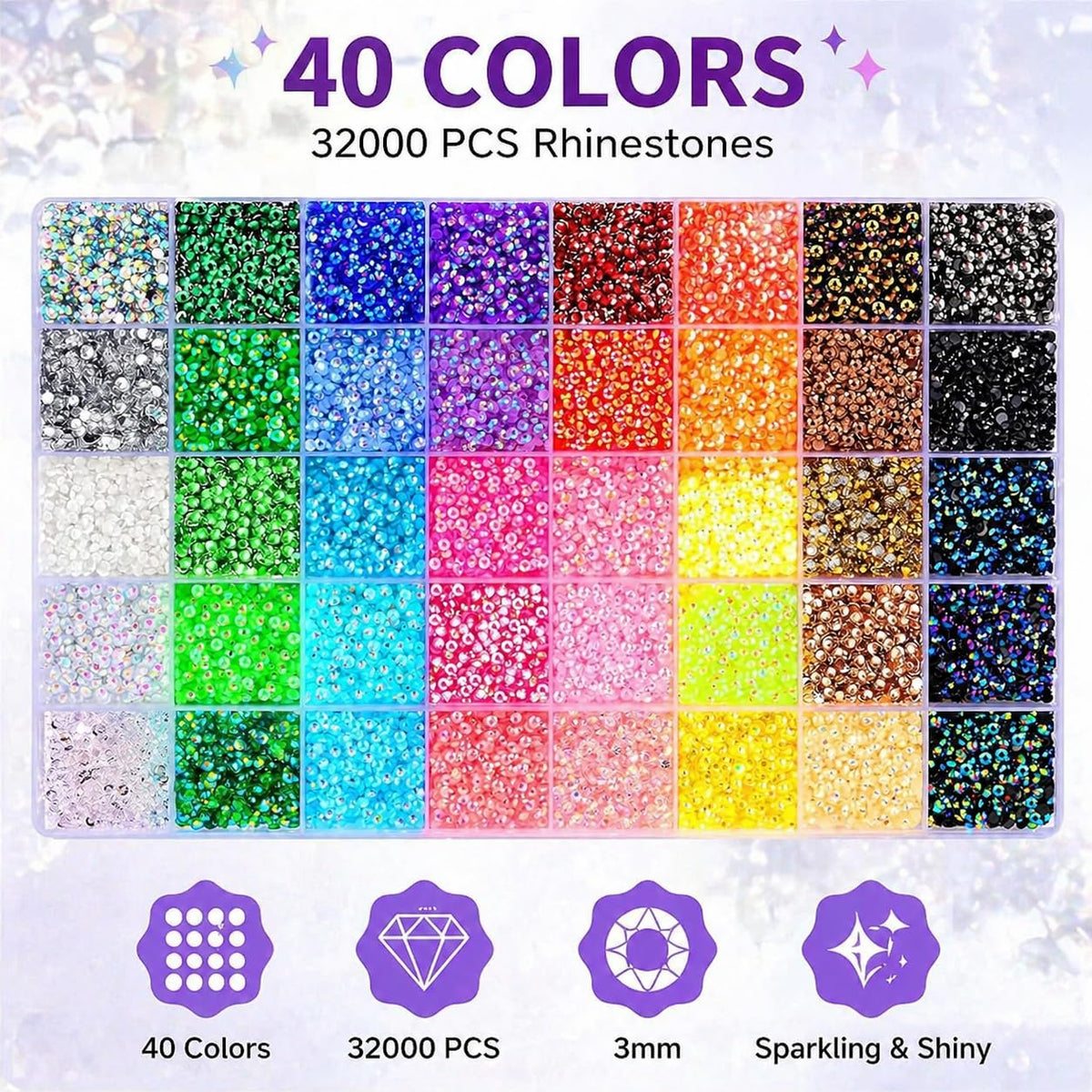 DUARIHA 40-color array closeup highlighting color variety benefit