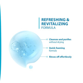 Ducray Keracnyl being applied to face demonstrating mild cleansing benefit