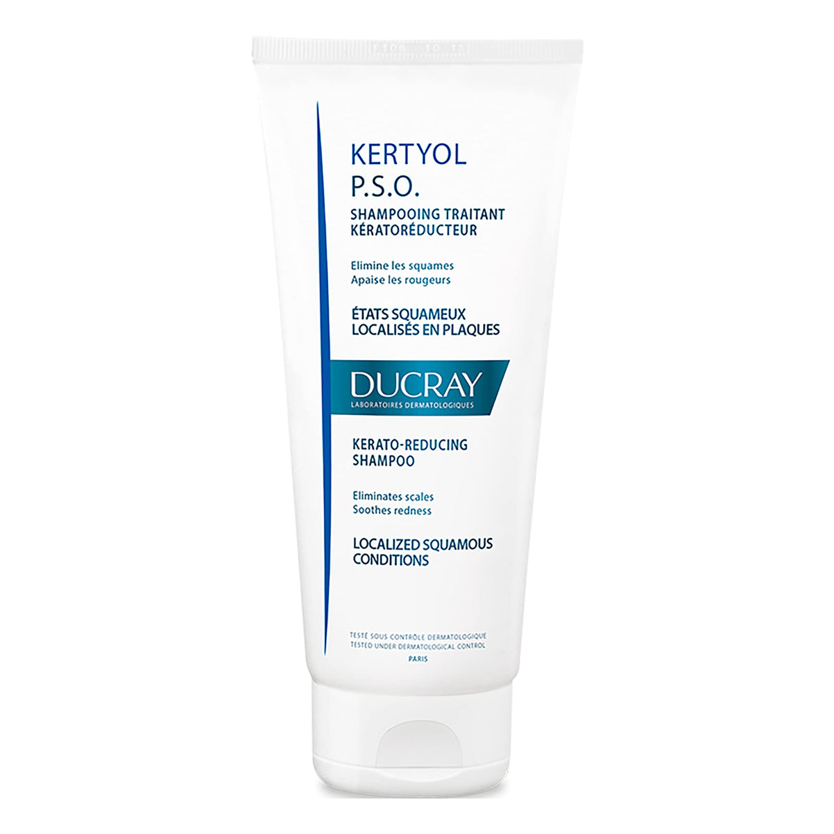 Ducray bottle front packaging showing product name and soothing benefit