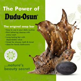 Dudu-Osun lather texture on washcloth showing rich foam for effective cleansing benefit