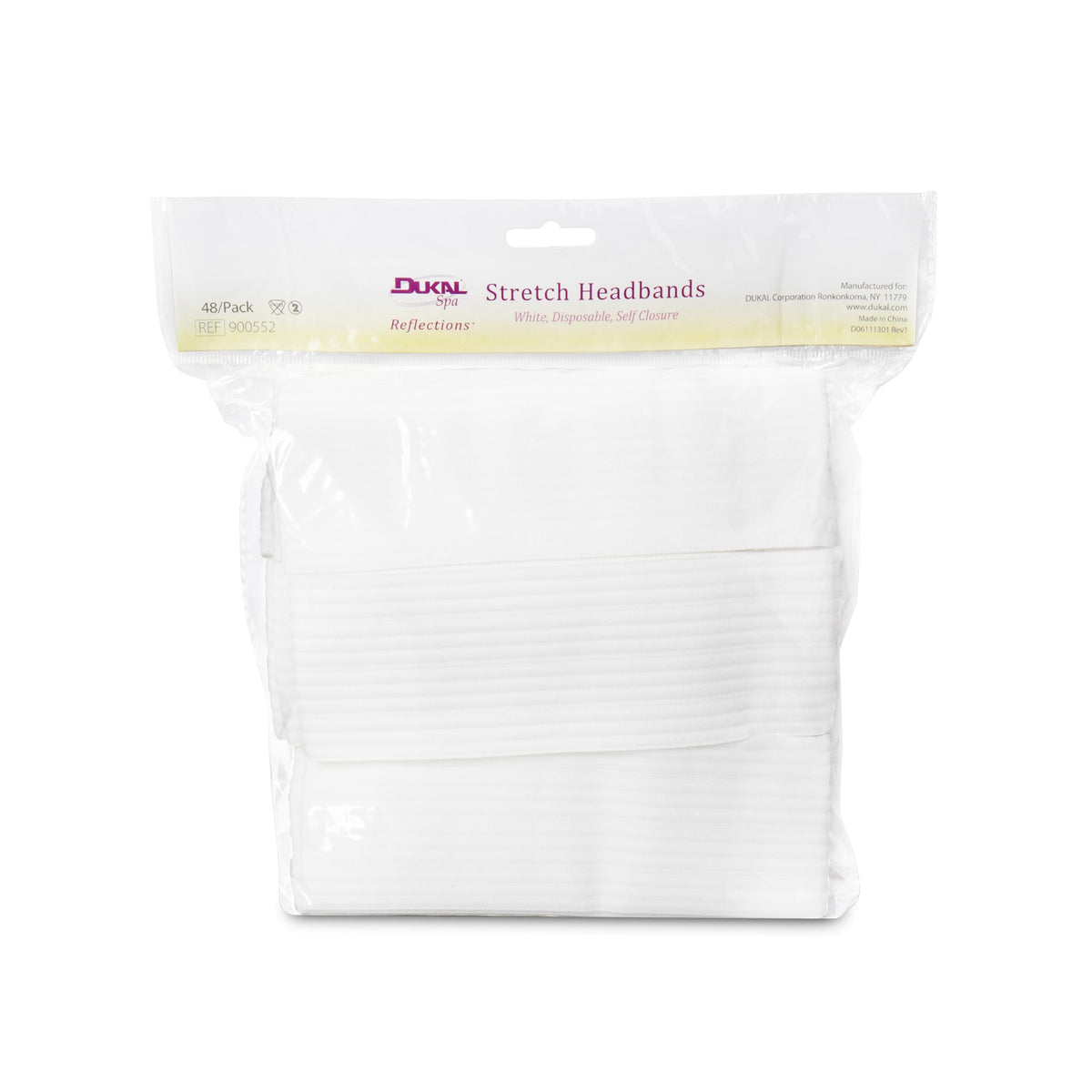 Dukal front pack showing 48-count headbands and quick selection benefit