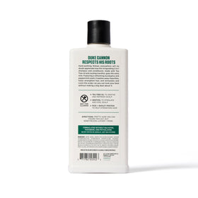 Duke Cannon back label with ingredients list for informed buyers