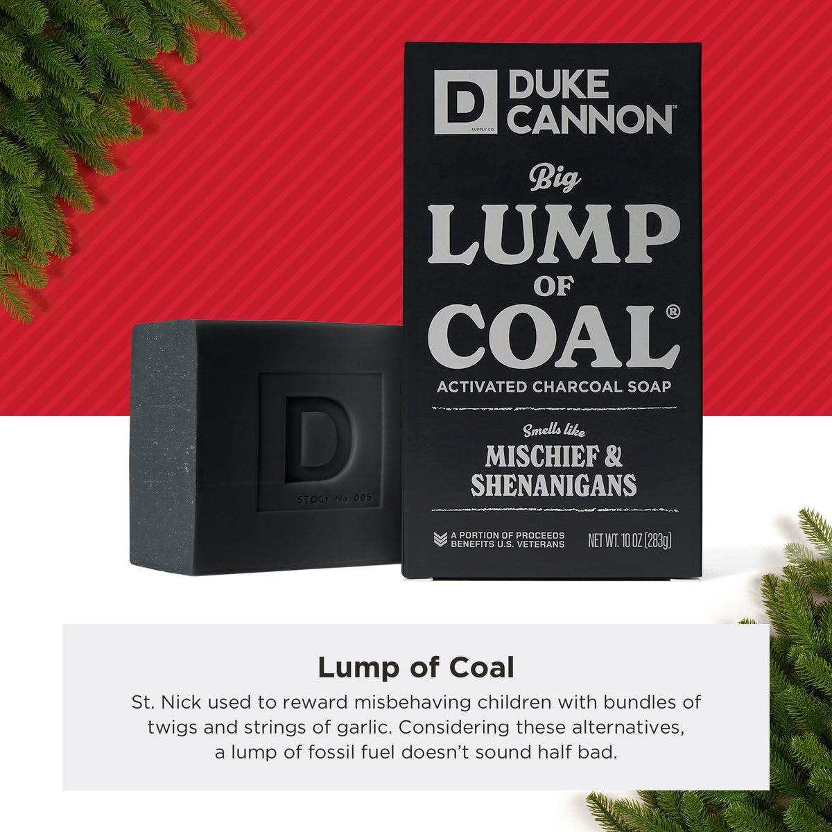 Duke Cannon bar in hand scale to show extra-large 10 oz benefit