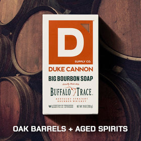 Duke Cannon bar in shower setting showing durable use and rinseability