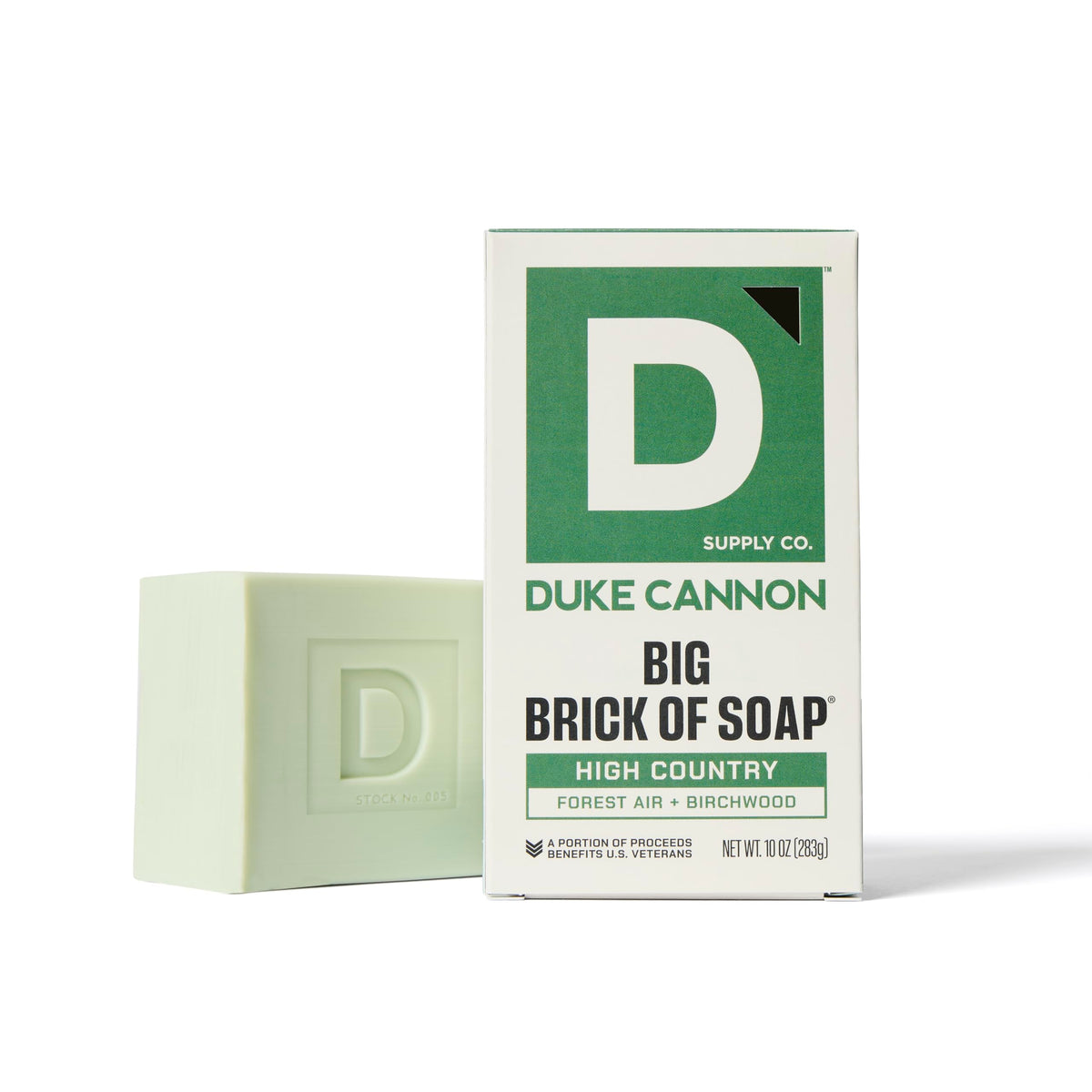 Duke Cannon bars draining on dish to preserve longevity and reduce waste