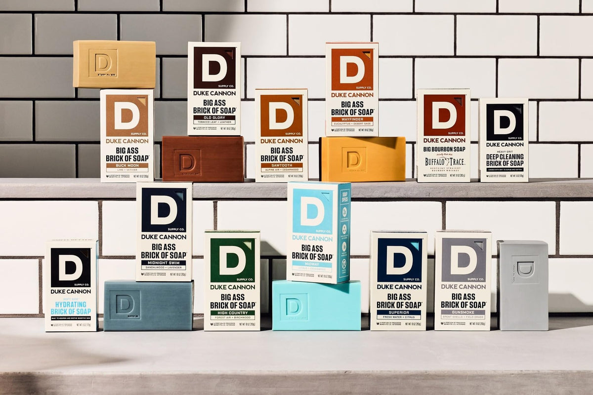 Duke Cannon bars packaged for gift showing tidy trio and ready-to-give presentation benefit