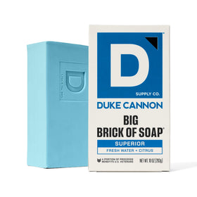 Duke Cannon bar in bathroom lifestyle scene suggesting daily convenience