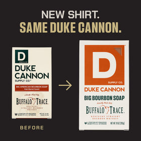 Duke Cannon single soap bar close-up highlighting dense triple-milled texture