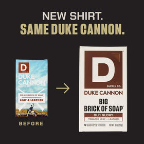 Duke Cannon Campfire bar side angle revealing large size and durable density