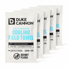 Duke Cannon front packaging showing resealable pouch and travel-ready benefit