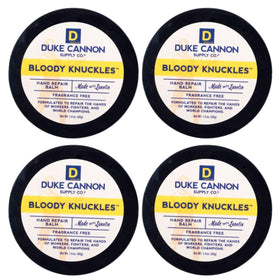 Duke Cannon front packaging showing four tubes and clear product branding for convenience