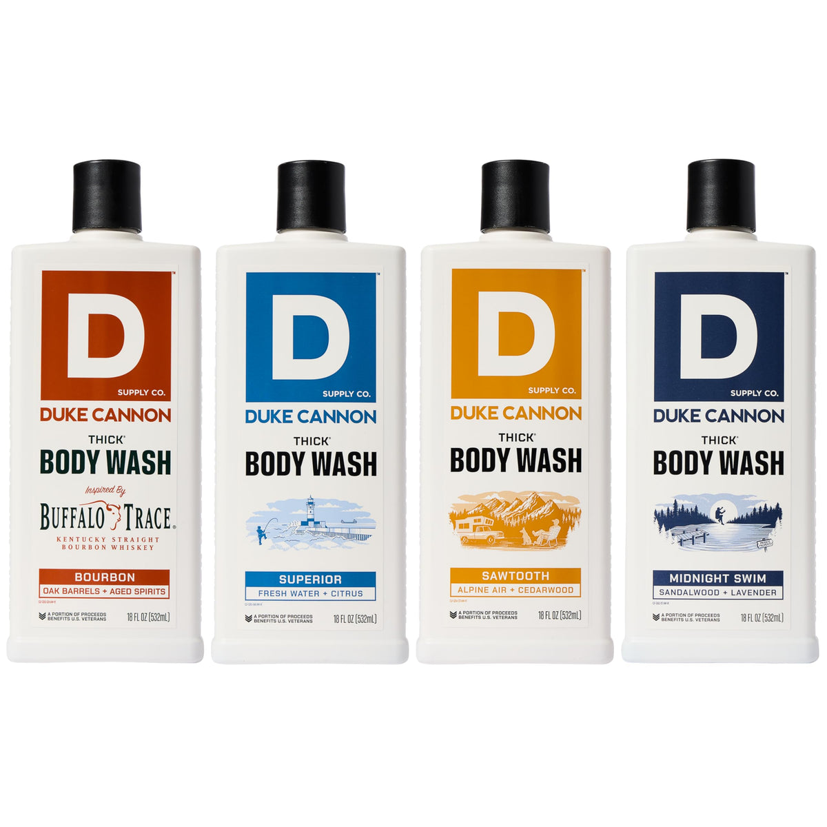 Duke Cannon gift box styled with ribbon demonstrating premium presentation and gifting appeal