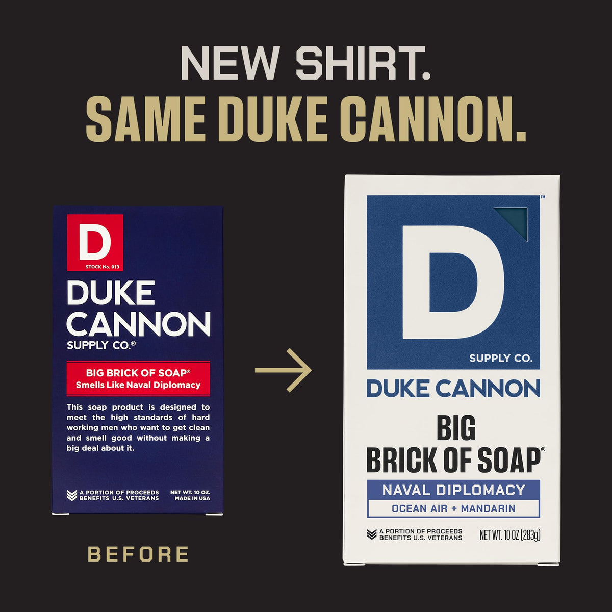 Duke Cannon Gun Smoke bar staged in bathroom conveying rugged style benefit