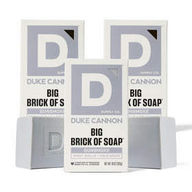 Duke Cannon front packaging showing bold brick and scent name for confident value