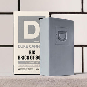 Duke Cannon three bars stacked from open pack showing bulk supply benefit