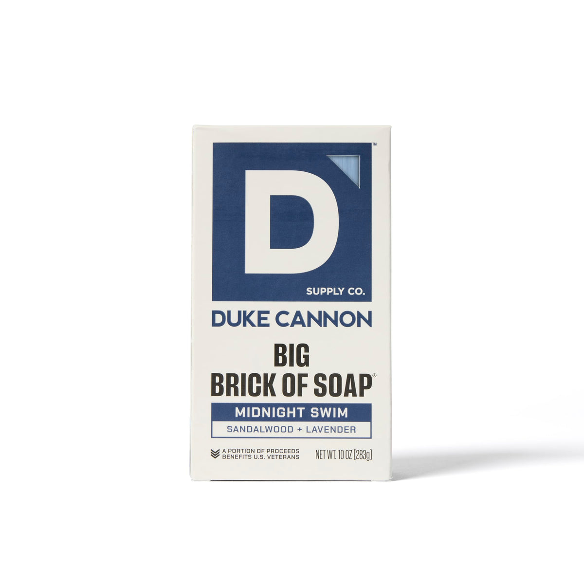 Duke Cannon High Country bar with lather demonstrating rich cleansing performance