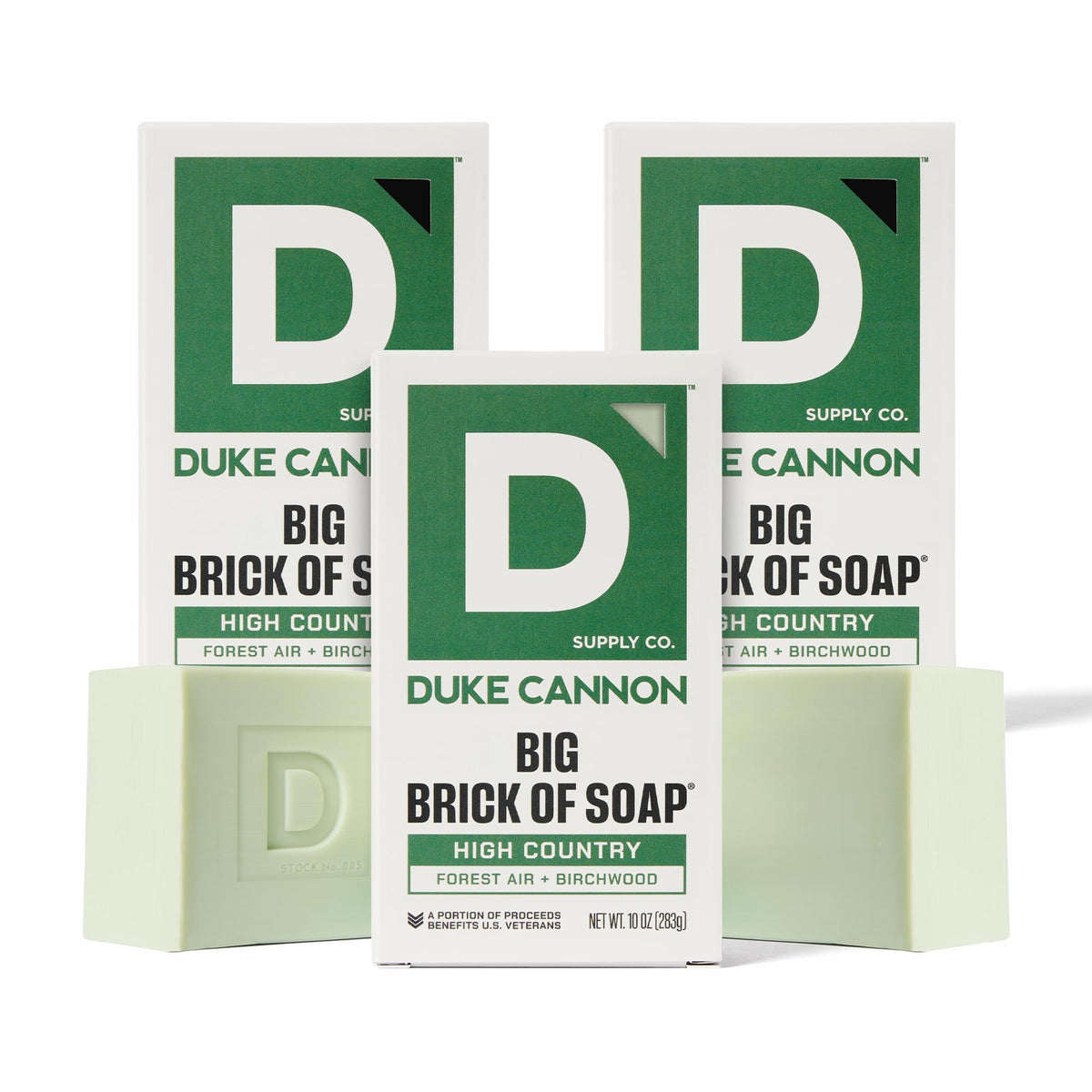 Duke Cannon High Country front packaging showing rugged bar and scent