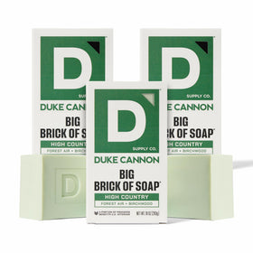 Duke Cannon High Country front packaging showing rugged bar and scent