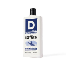 Duke Cannon ingredient visual with wood notes suggesting cedar and sandalwood aroma