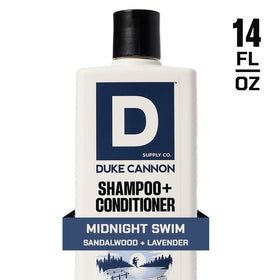 Duke Cannon back label listing ingredients and clean grooming benefits