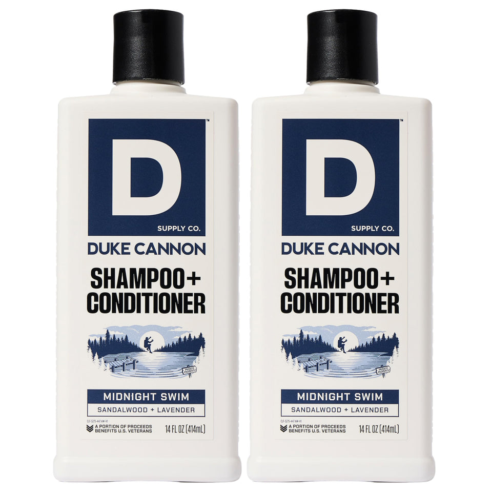 Duke Cannon front label showing product name and masculine scent benefits