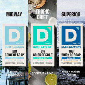 Duke Cannon Midway close-up texture highlighting dense, long-lasting lather