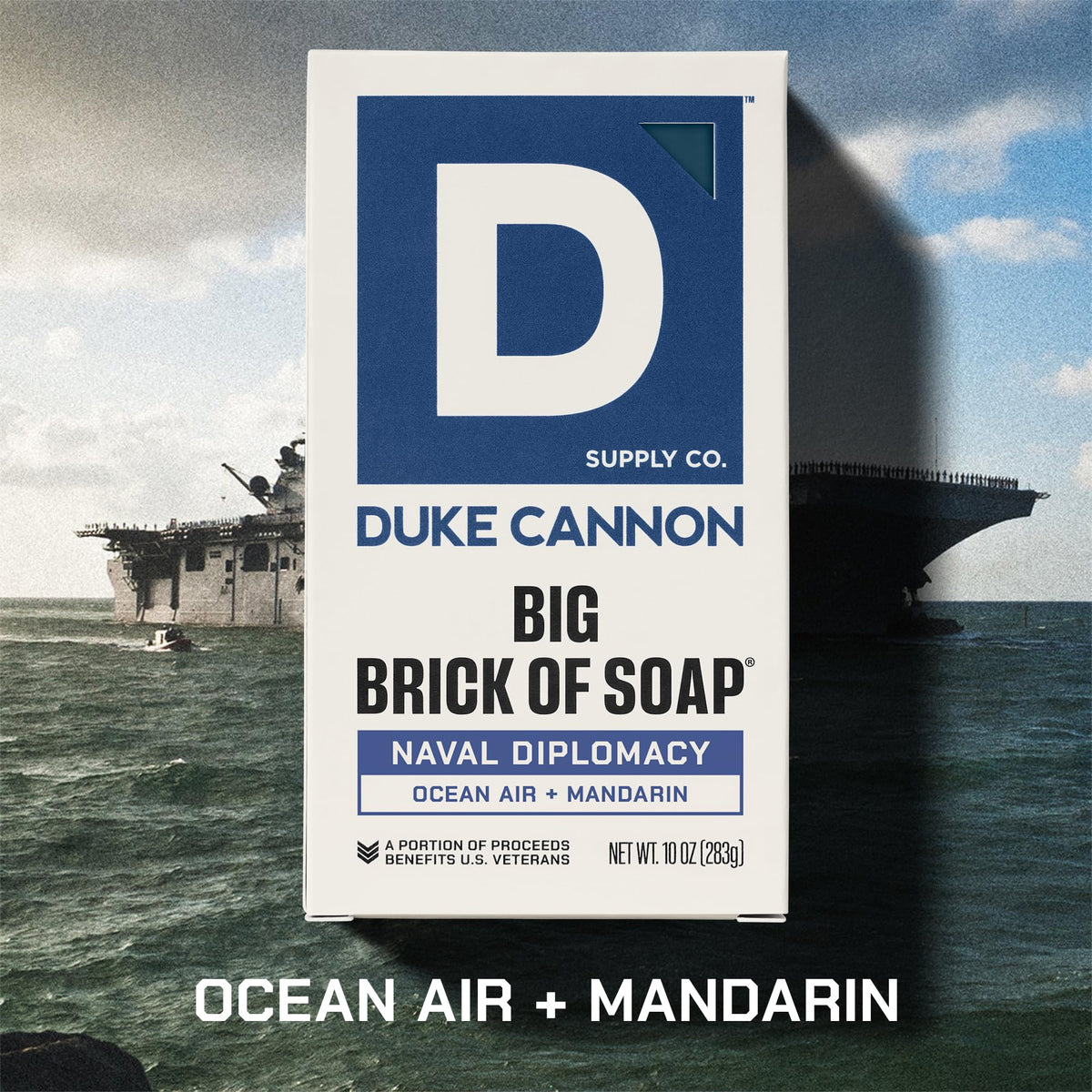 Duke Cannon Naval Diplomacy foaming lather in hand showing rich suds and deep clean