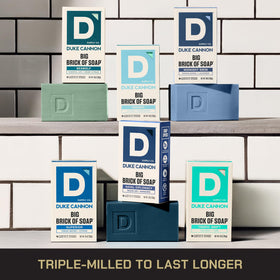 Duke Cannon Naval Diplomacy label detail highlighting refined scent