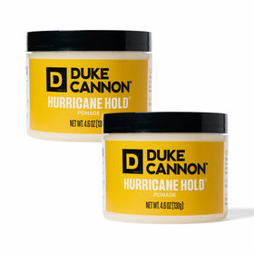 Duke Cannon front tin showing packaging and strong-hold promise