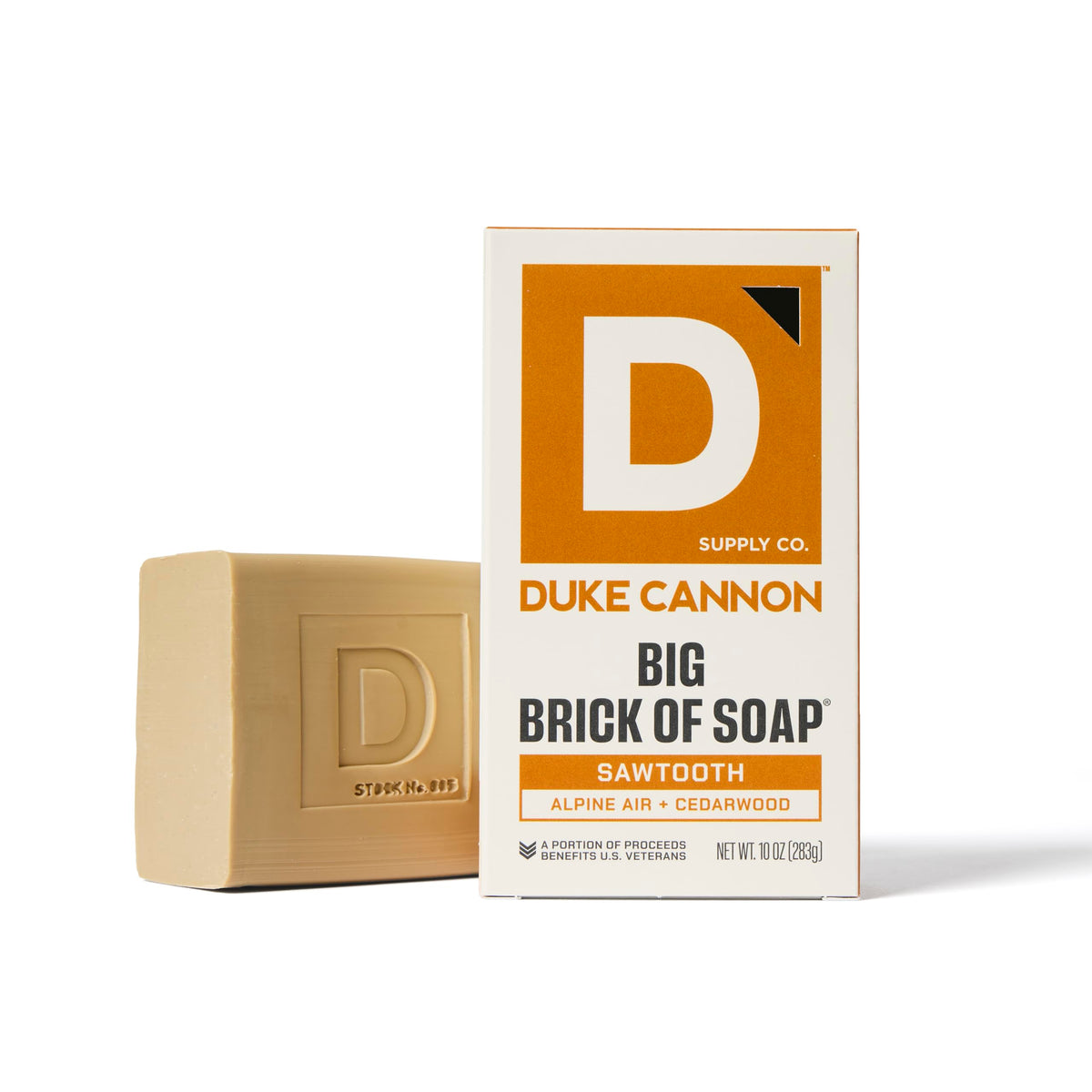 Duke Cannon soap with outdoor kit illustrating rugged, post-work cleanup