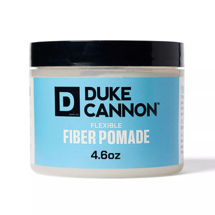 Duke Cannon jar front view showing label and strong hold promise