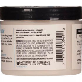 Duke Cannon open jar top view displaying creamy matte formula