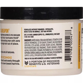 4.6 oz Duke Cannon jar beside ruler showing compact size and travel-friendly benefit