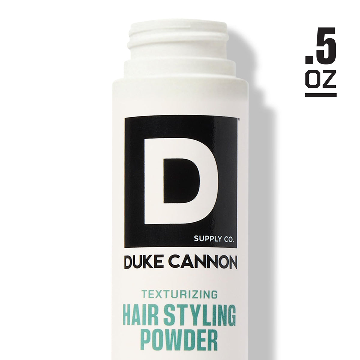Powder placed inside a travel kit, Duke Cannon conveying convenient on-the-go styling