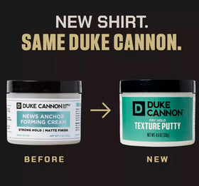 Duke Cannon styled short hair example showing natural matte texture and touchable definition