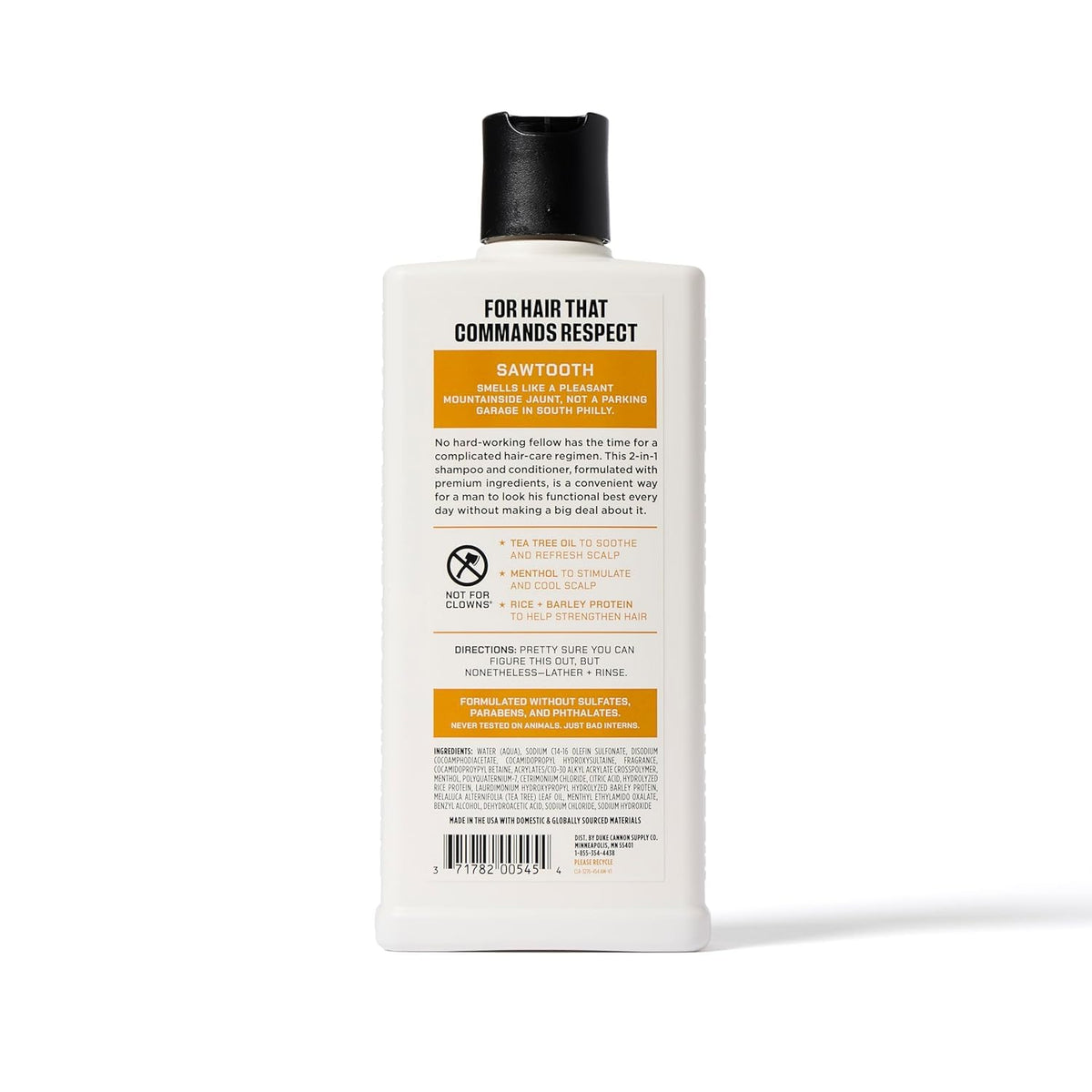 Duke Cannon on bathroom shelf in lifestyle shot emphasizing rugged scent